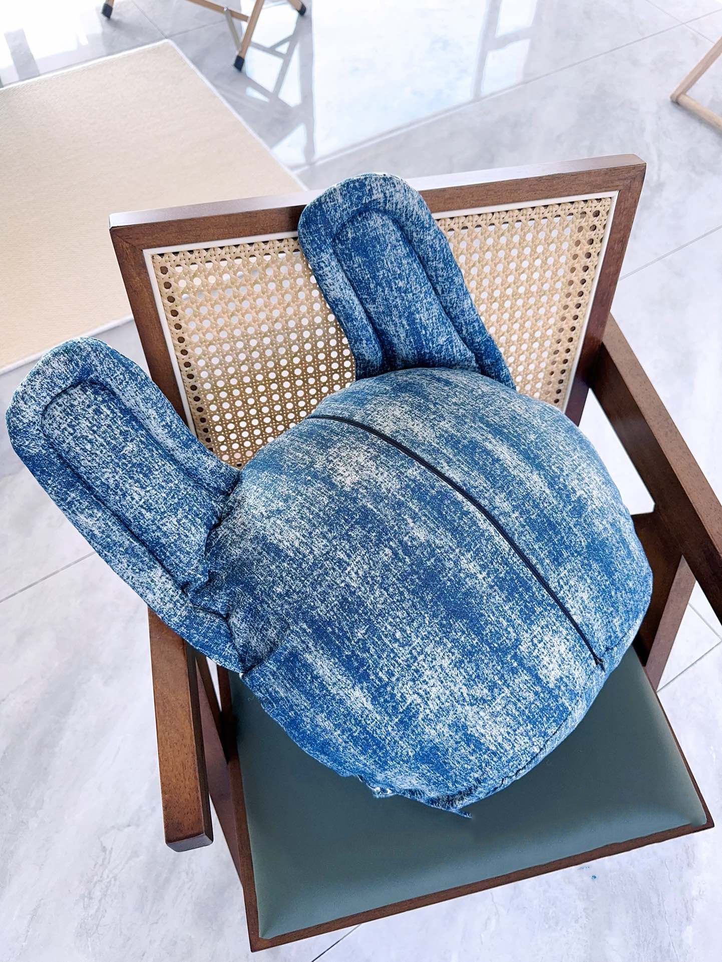 CUSTOM DENIM BULL DOG PILLOW