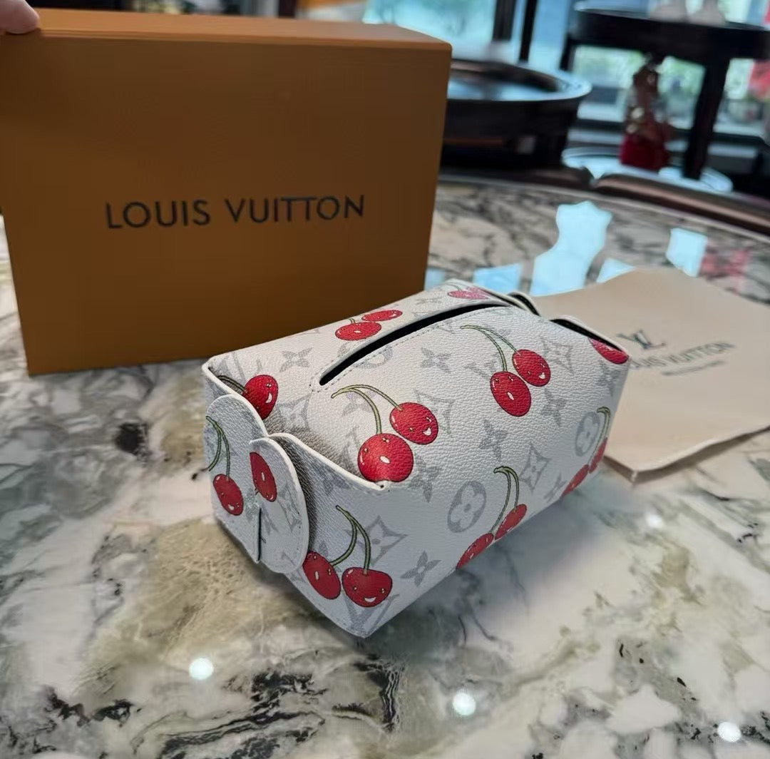 LV CHERRY TISSUE ROUND COVER (WHITE)
