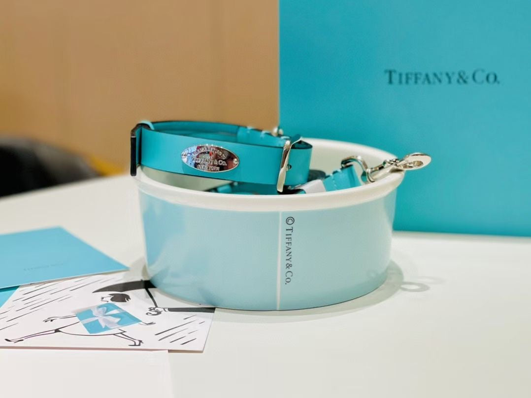 TIFFANY DOG BOWL, COLLAR AND LEASH