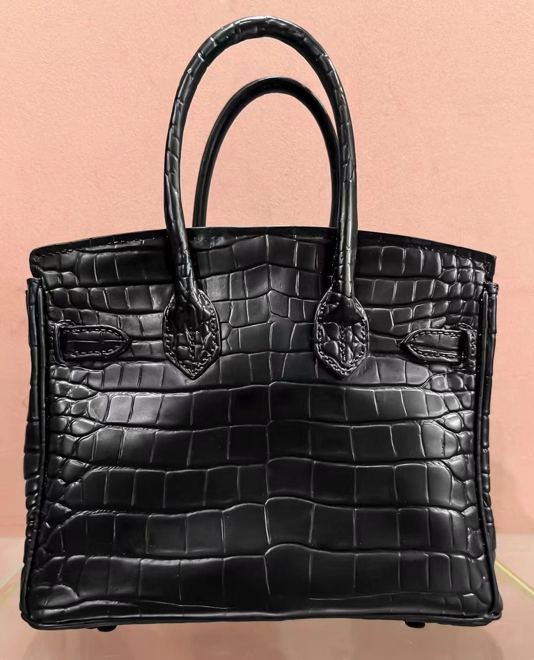 BLACK BIRKIN BAG FLOWER VASE