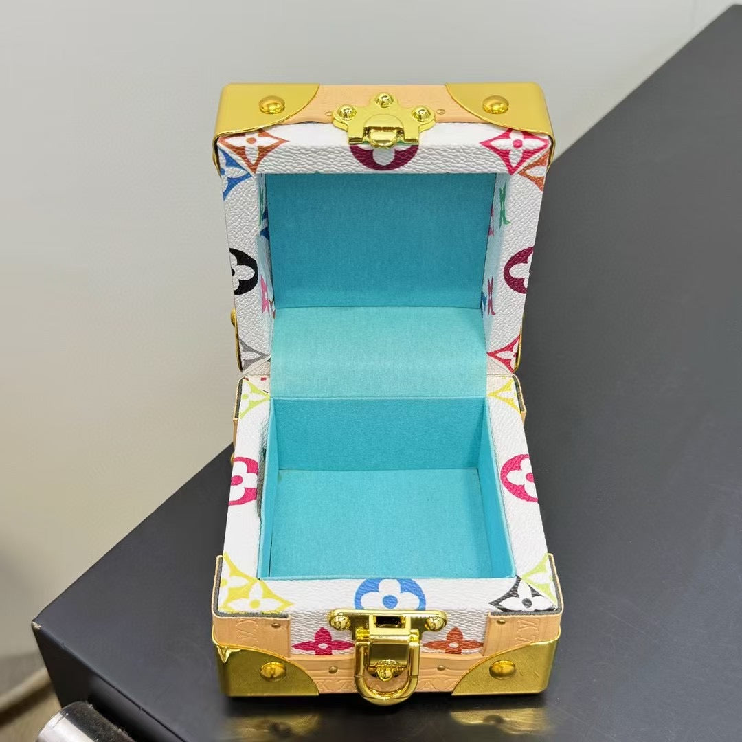 CUSTOM LV PYRAMID MONOGRAM TRUNK SET MURAKAMI WHITE