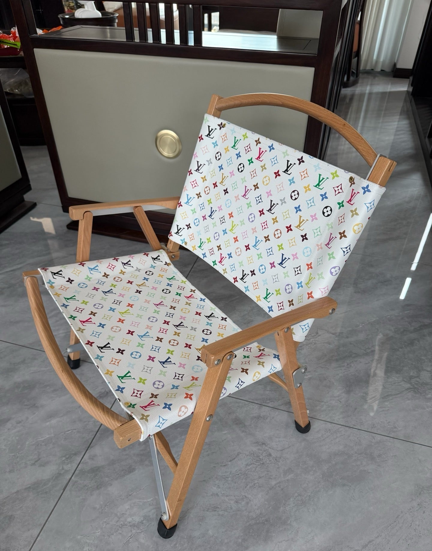 CUSTOM LV FOLDING CHAIR (MULTICOLOUR)