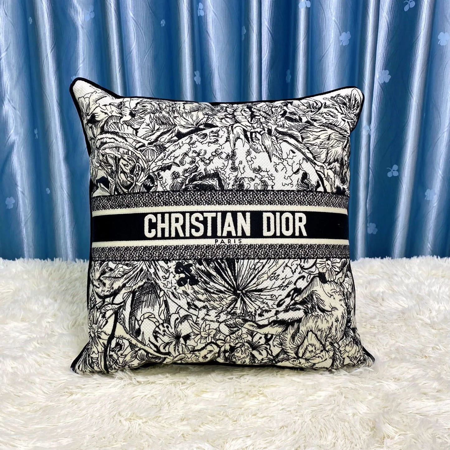 CHRISTIAN BLACK WORLD MOTIF PILLOW