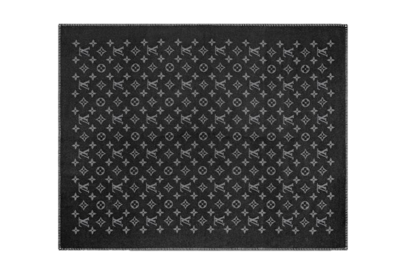 CUSTOM LV BLACK THROW BLANKET
