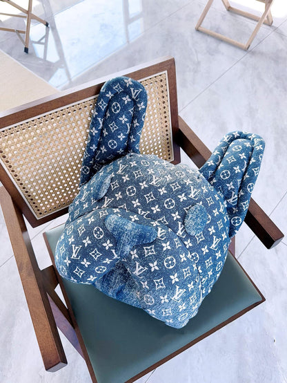 CUSTOM DENIM BULL DOG PILLOW