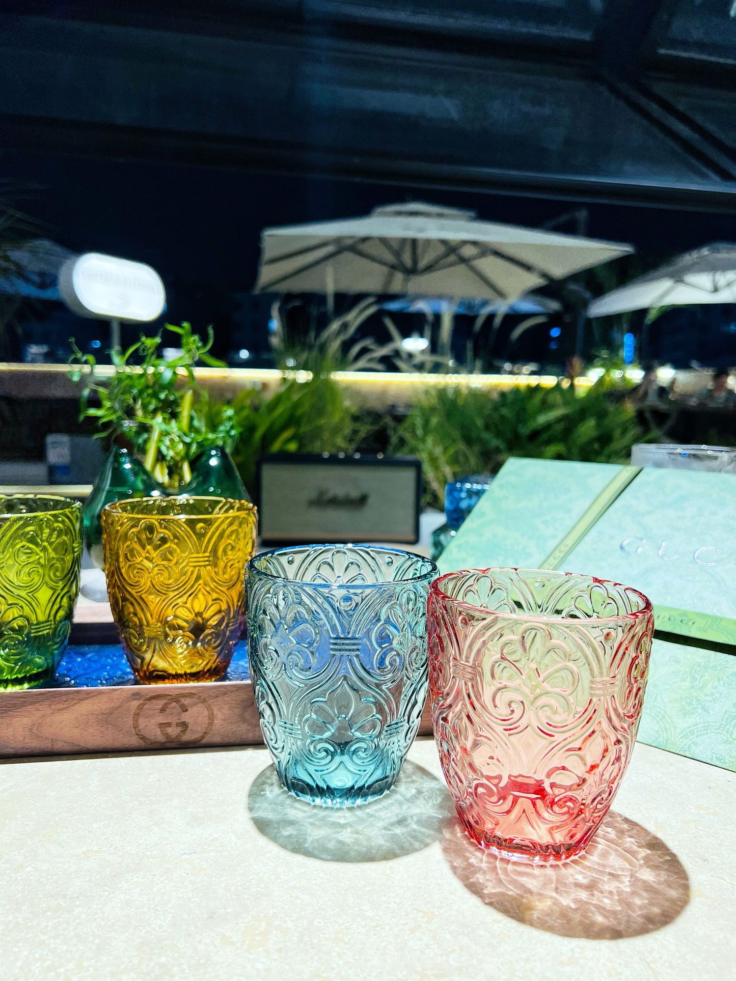 GUCCI GLASS AND TRAY SET