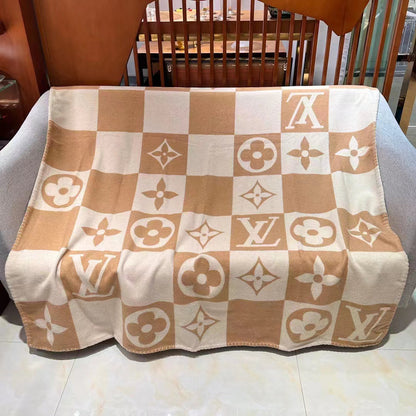CUSTOM BROWN CHECKERED THROW BLANKET