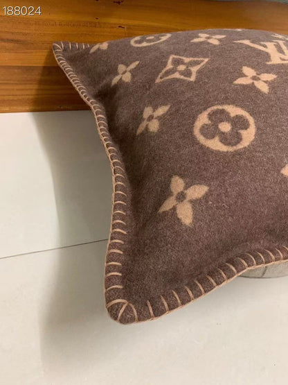 CUSTOM LV WOOL THROW PILLOW