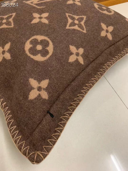 CUSTOM LV WOOL THROW PILLOW