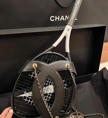 CHANEL TENNIS RACKETS WITH LEATHER CASE