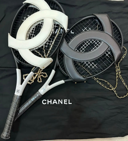 CHANEL TENNIS RACKETS WITH LEATHER CASE