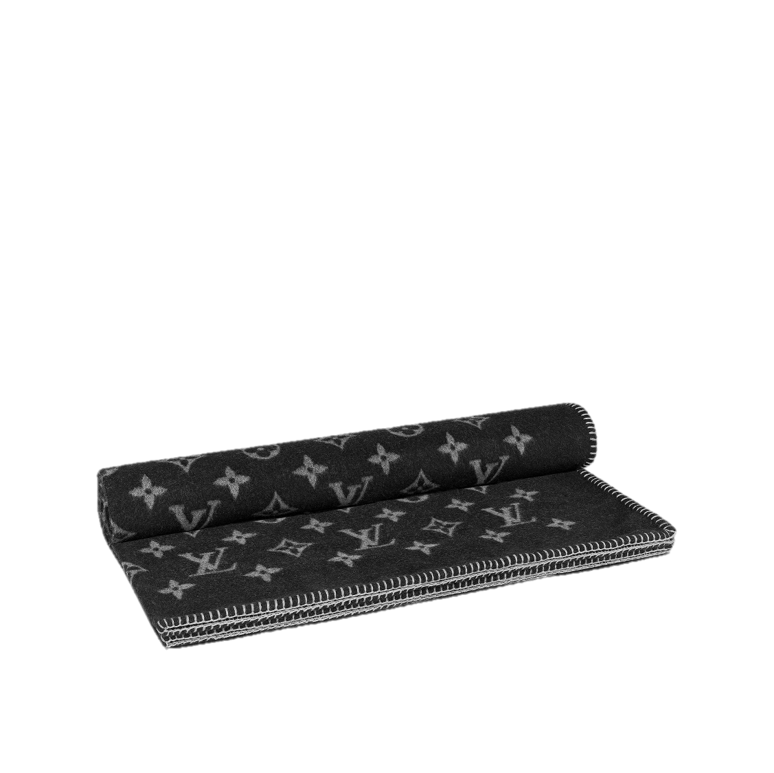 CUSTOM LV BLACK THROW BLANKET