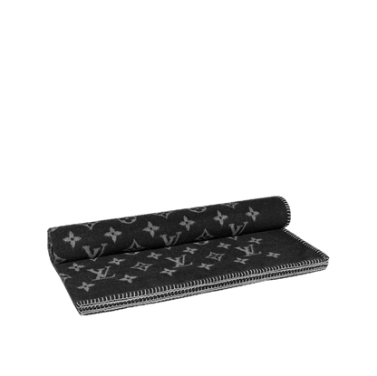CUSTOM LV BLACK THROW BLANKET