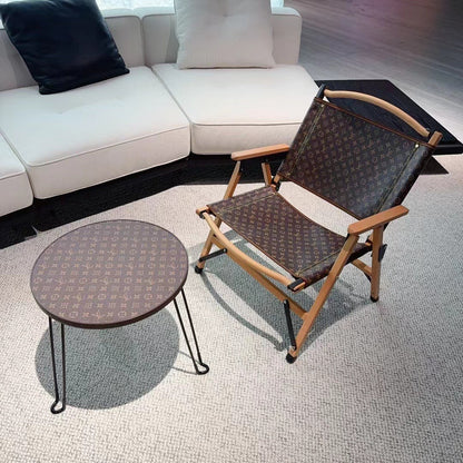 CUSTOM LV FOLDING ROUND TABLE