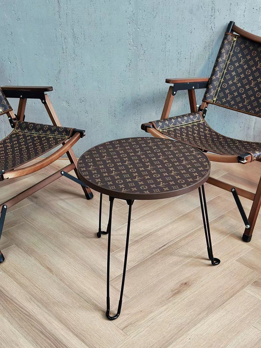 CUSTOM LV FOLDING ROUND TABLE