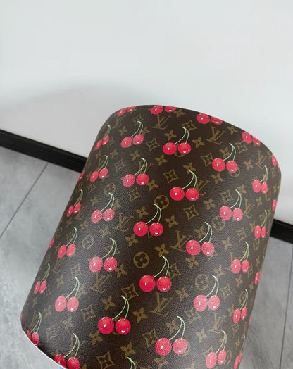 CUSTOM LV CHERRY OTTOMAN STOOL