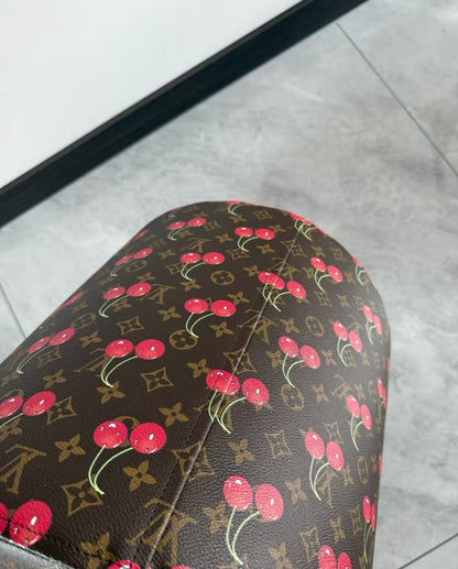 CUSTOM LV CHERRY OTTOMAN STOOL