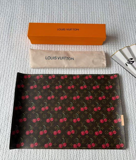 LV CHERRY EATING PLACEMAT (BROWN)