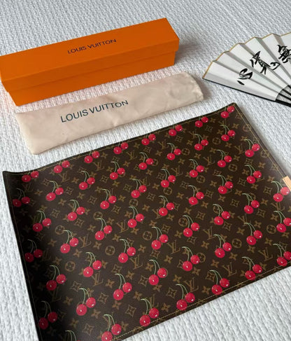 LV CHERRY EATING PLACEMAT (BROWN)