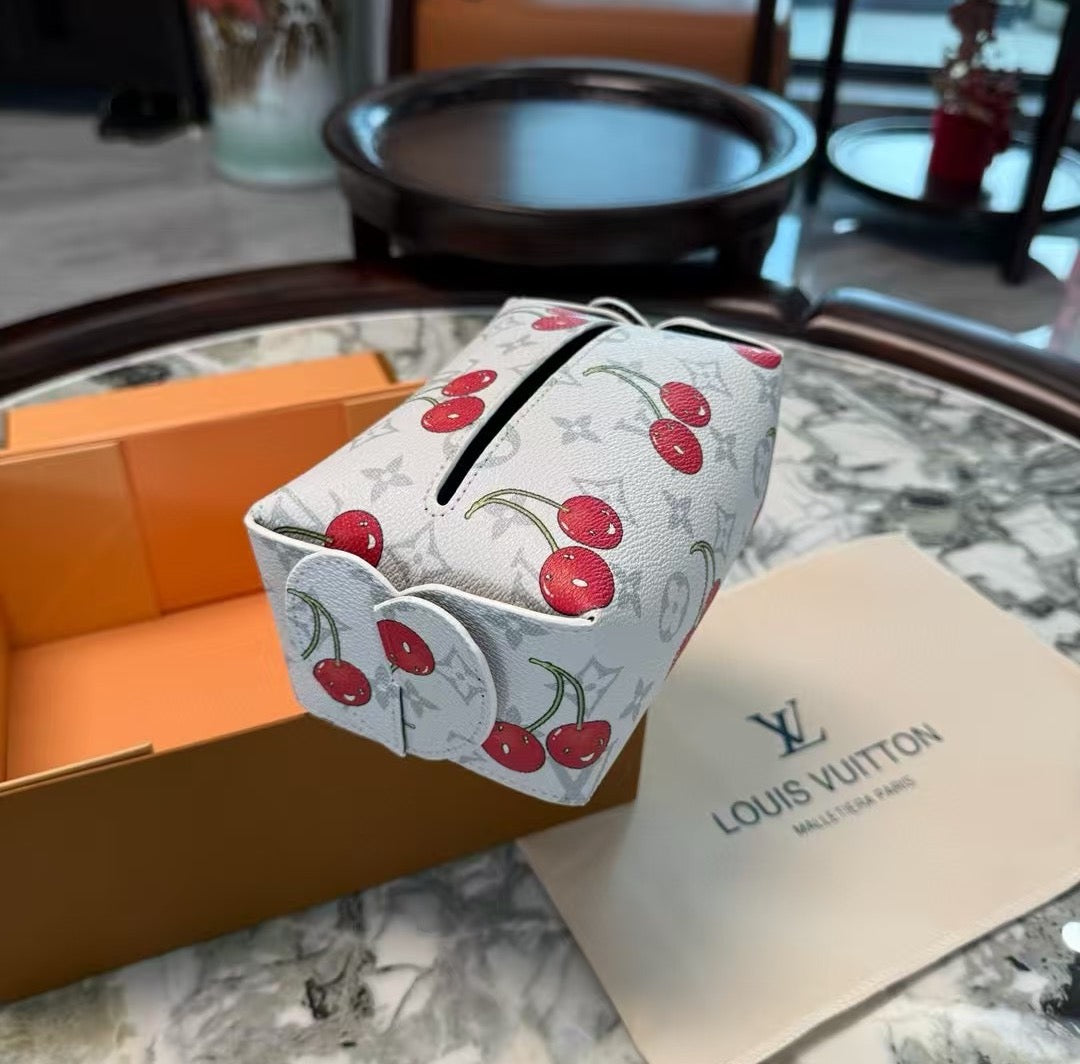 LV CHERRY TISSUE ROUND COVER (WHITE)