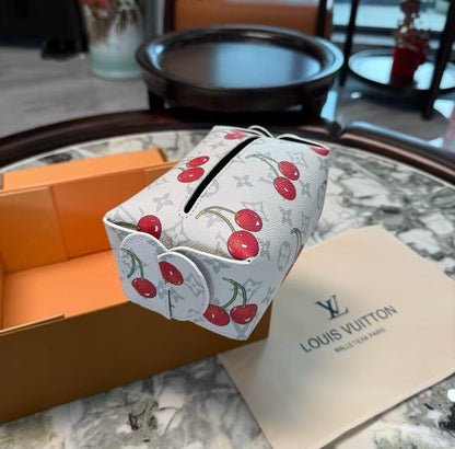 LV CHERRY TISSUE ROUND COVER (WHITE)