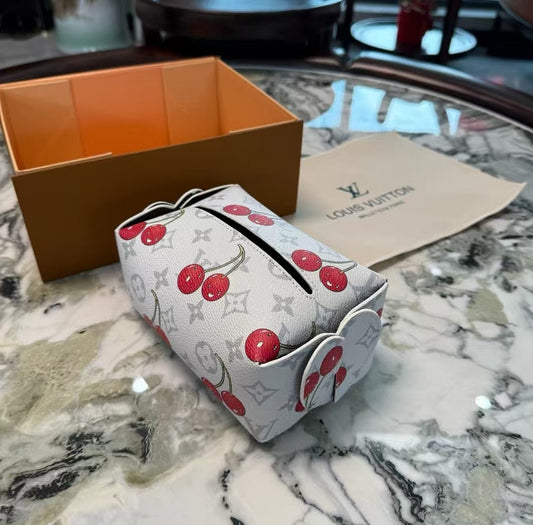 LV CHERRY TISSUE ROUND COVER (WHITE)
