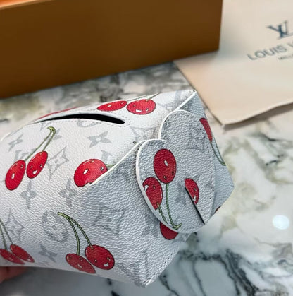 LV CHERRY TISSUE ROUND COVER (WHITE)
