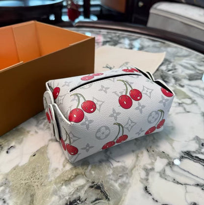 LV CHERRY TISSUE ROUND COVER (WHITE)