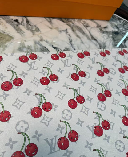 LV CHERRY EATING PLACEMAT (WHITE)
