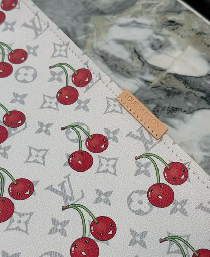 LV CHERRY EATING PLACEMAT (WHITE)