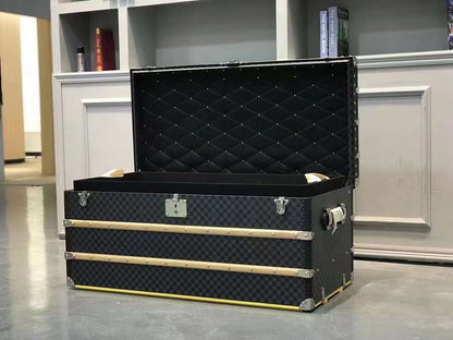 CUSTOM LV BLACK CHECKERED TRUNK