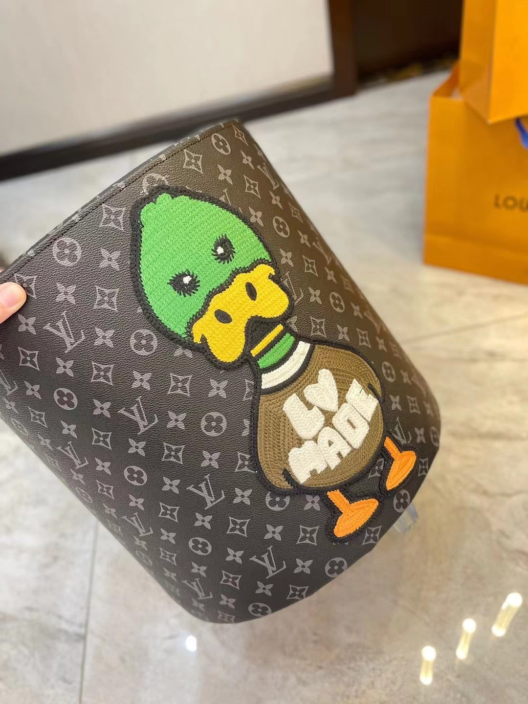 CUSTOM LV NIGO OTTOMAN STOOL
