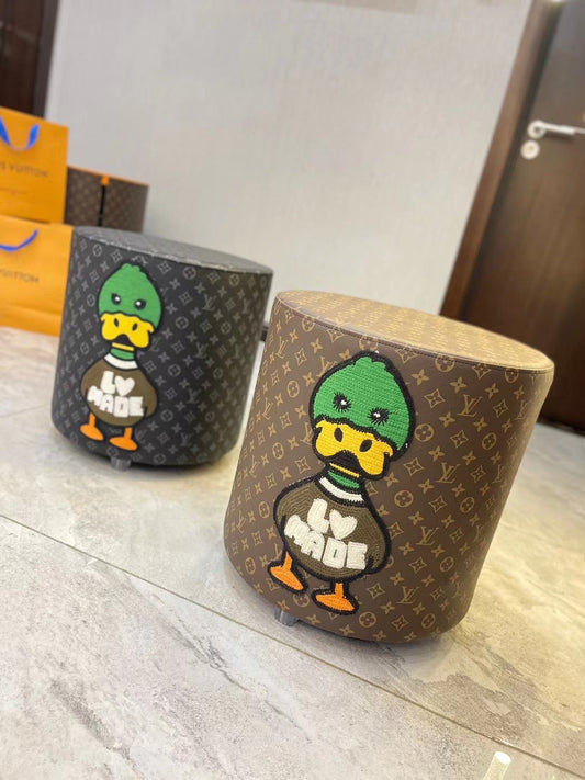 CUSTOM LV NIGO OTTOMAN STOOL
