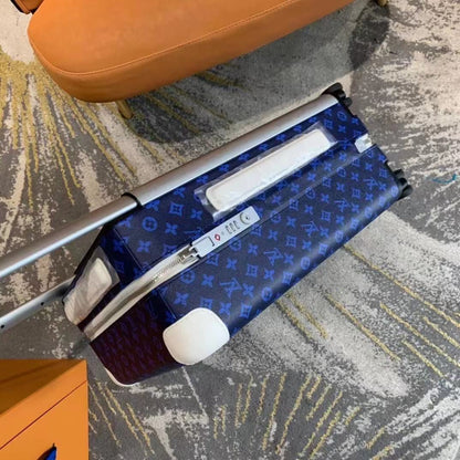 CUSTOM BLUE MONOGRAM 37L HORIZON 55 SUITCASE