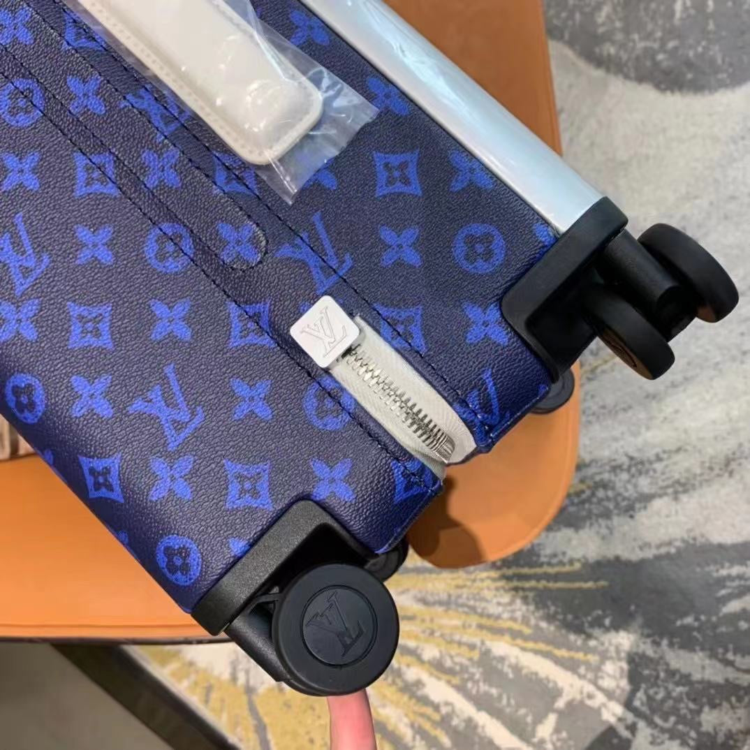 CUSTOM BLUE MONOGRAM 37L HORIZON 55 SUITCASE