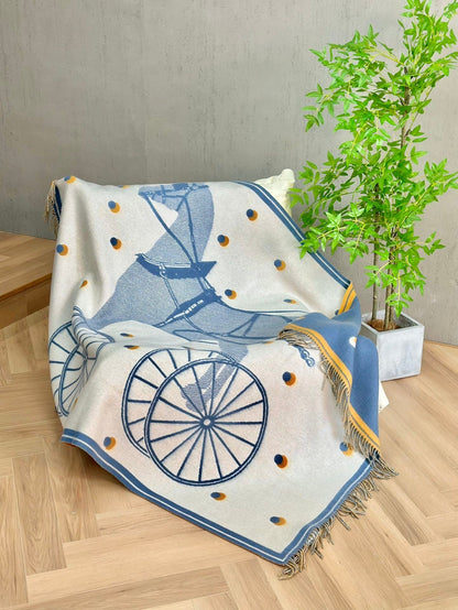 HERMES WOOL CABRIOLET THROW BLANKET