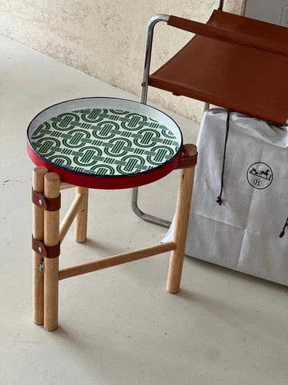 CUSTOM HERMES SIDE TABLE