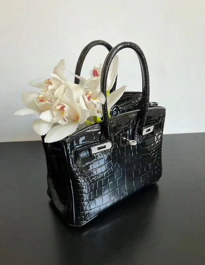BLACK BIRKIN BAG FLOWER VASE