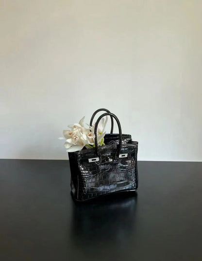BLACK BIRKIN BAG FLOWER VASE