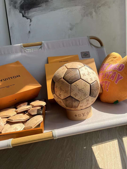 CUSTOM LV SOCCER BALL DISPLAY