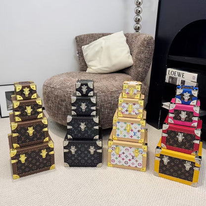 CUSTOM LV PYRAMID MONOGRAM TRUNK SET MULTI COLOUR