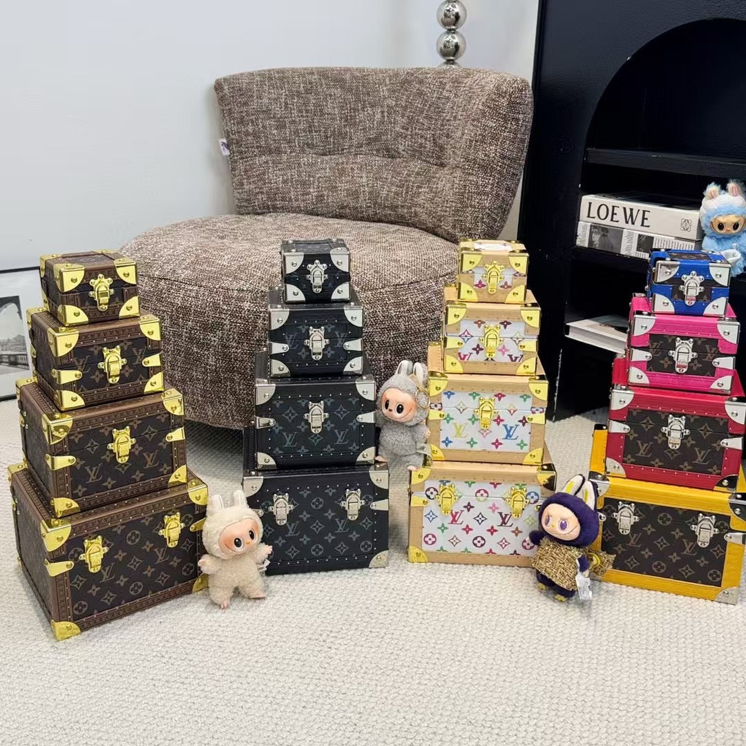 CUSTOM LV PYRAMID MONOGRAM TRUNK SET MULTI COLOUR
