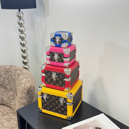 CUSTOM LV PYRAMID MONOGRAM TRUNK SET MULTI COLOUR