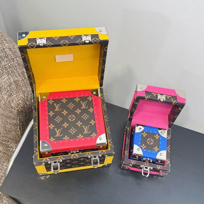 CUSTOM LV PYRAMID MONOGRAM TRUNK SET MULTI COLOUR