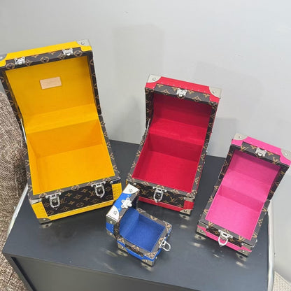 CUSTOM LV PYRAMID MONOGRAM TRUNK SET MULTI COLOUR
