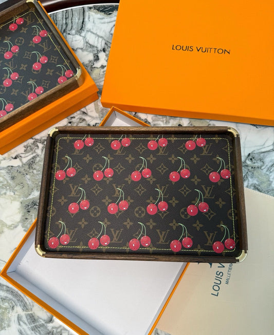 LV RECTANGLE SERVING TRAY (CHERRY)