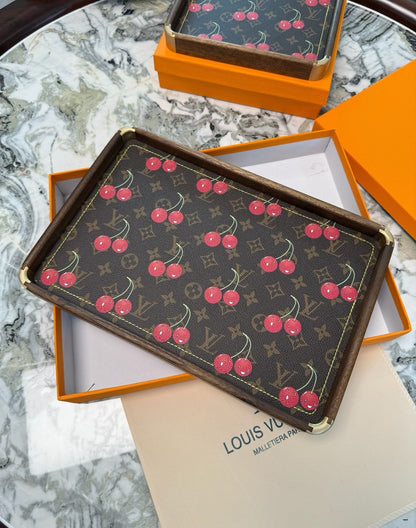LV RECTANGLE SERVING TRAY (CHERRY)