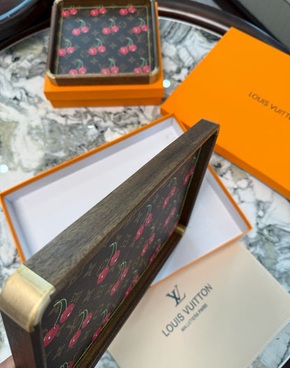 LV RECTANGLE SERVING TRAY (CHERRY)