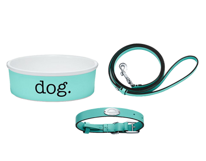 TIFFANY DOG BOWL, COLLAR AND LEASH