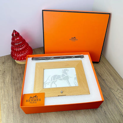 HERMES WOODEN PICTURE FRAME